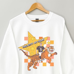 Cincinnati Bengals Sweatshirt Vintage, Whodey Crewneck, Who Dey Joe Burrow, Bengal Shirt who dey,Joeburrow,Cincinnati-Bengals,Who Dey Hoodie