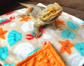 Bearded Dragon Blanket | Reptile Fleece Blanket | Small Pet Blanket | Soft Washable Pet Bedding