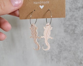 Bearded dragon hoop earrings
