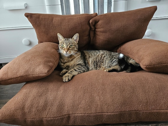 Handmade Cat Sofa Bed: Plush Mini Couch, Small Dog Bed