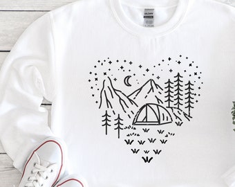 Camping Sweatshirt, Adventure Sweatshirt, Forest Sweatshirt, Outdoors, Wilderness, Nature Sweatshirt, Minimalist Sweatshirt, Camper