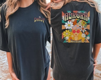 aurora boutique♡Vintage Logo Big T-Shirt Aurora Tour Vintage Inspired, 79 Concert Tour Shirt, Daisy