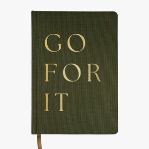 Go For It - Olive and Gold Foil Fabric Journal