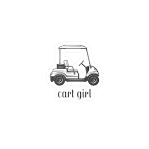 Golf Cart Vinyl Decal / Golf Girl Water Bottle Sticker / Golf Cart Sticker / Golf Car Sticker / Golf Car Vinyl Decal