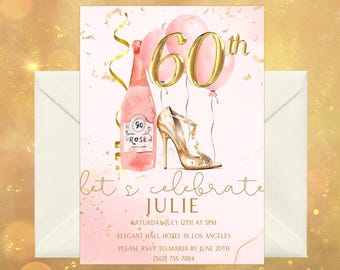 60th Birthday Invitation / Sixty Invite / 60th Invite / 60th Birthday / Birthday Invitation **TEMPLATE**