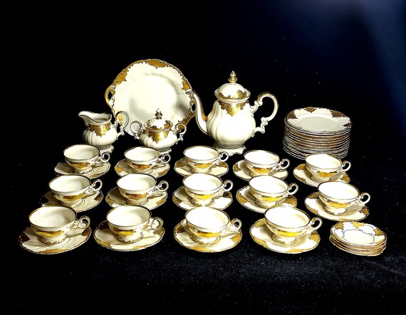 Juego de vajilla Hutschenreuther Selb Gold Details de 49 piezas. Hecho en Baviera Alemania Etsy Espana