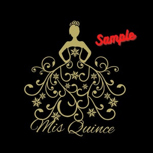 Mis Quince, Quinceañera Dress, Cake Topper, Birthday SVG, PNG