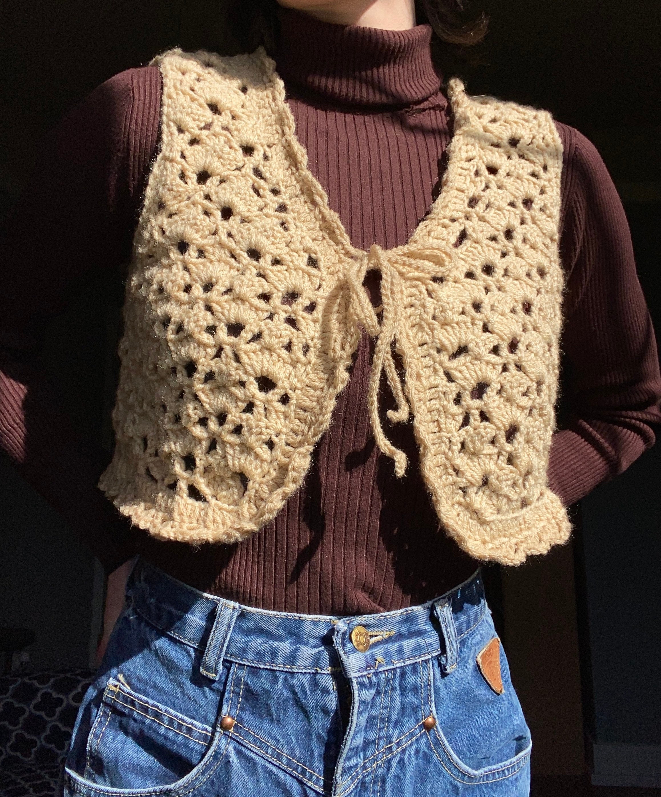 Brown Crochet Top 