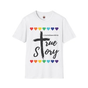 True Story Rainbow Heart T-shirt souple unisexe