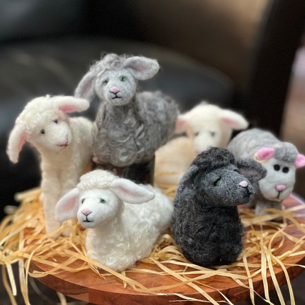 needle felted Easter Lamb, needle felted sheep, needle felted animal, Easter lamb, spring, handmade lamb, Easter gift, handmade sheep, lamb