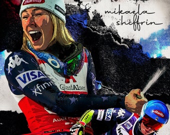 Mikaela Shiffrin Professional Skiing World Cup Record Holder Poster