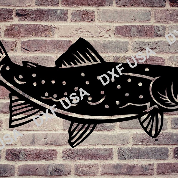 Trout Fish DXF Cut File For CNC Plasma - Instant Download