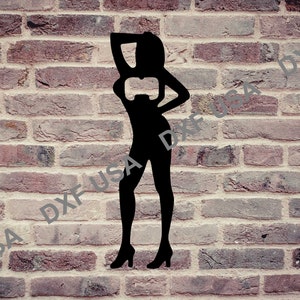 Nackte Frau Silhouette Flaschenöffner DXF Plotterdatei - Sofort Download