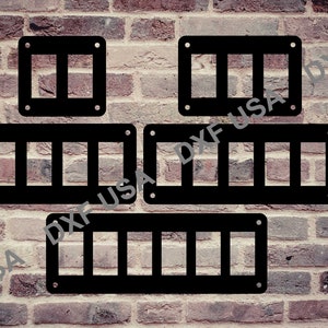 Rocker Switch Panels 2-6 Spaces DXF Cut Bestanden - Instant Download