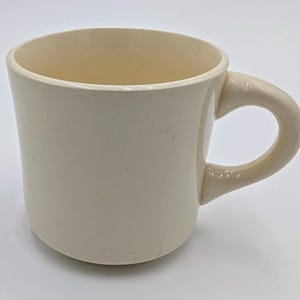 Vintage 1960s | White Coffee Cup, Mug | C-Handle, Medium-Weight | Diner Ware, Restaurant Ware | Made in USA