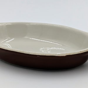 Hall 527 | Brown Ceramic Baking Dish | Souffle, Au Gratin | Made in USA | Vintage 1950s | Retro Kitchen, Homespun Country, Farmhouse Decor