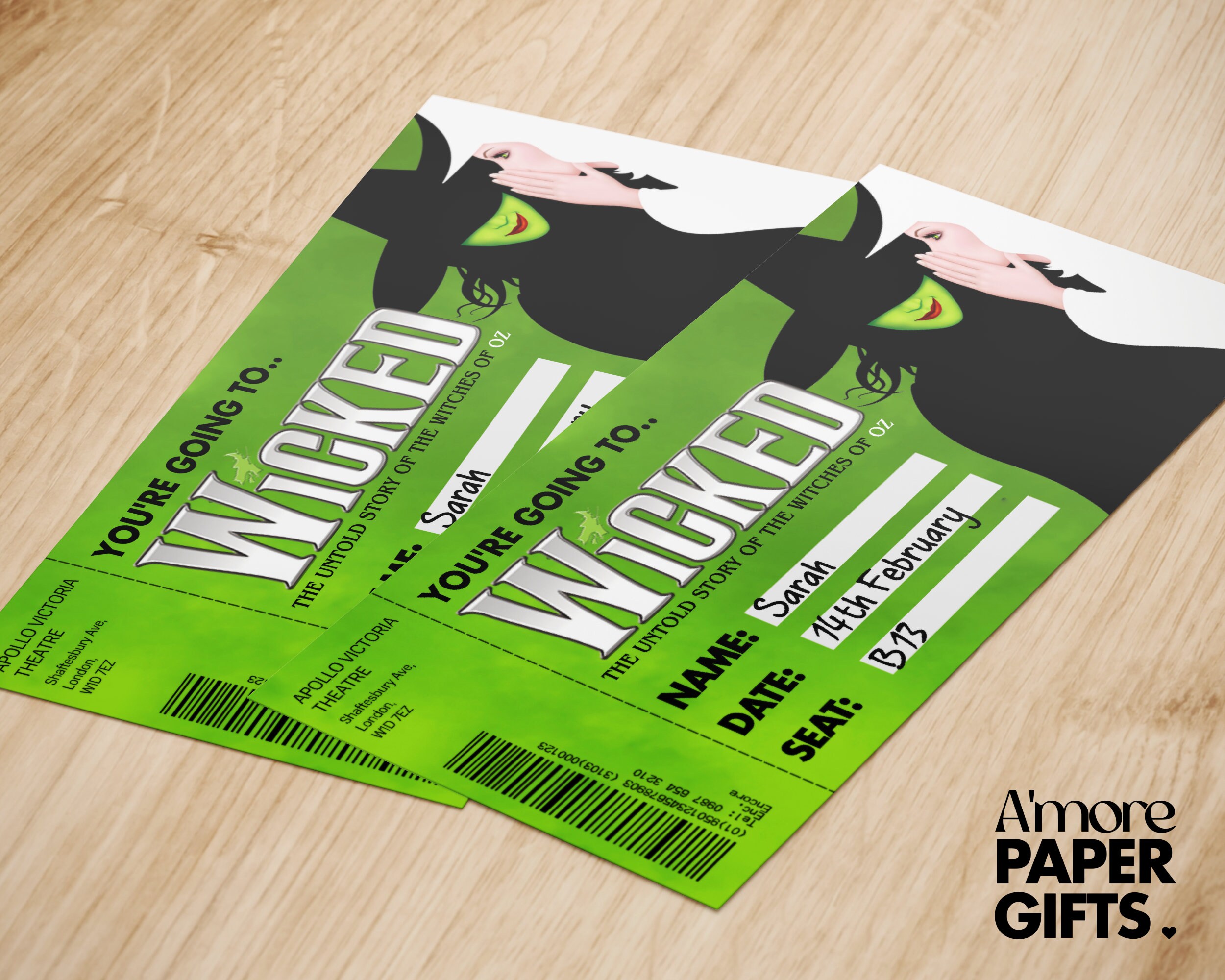 Wicked the Musical Printable Ticket Gift - Etsy