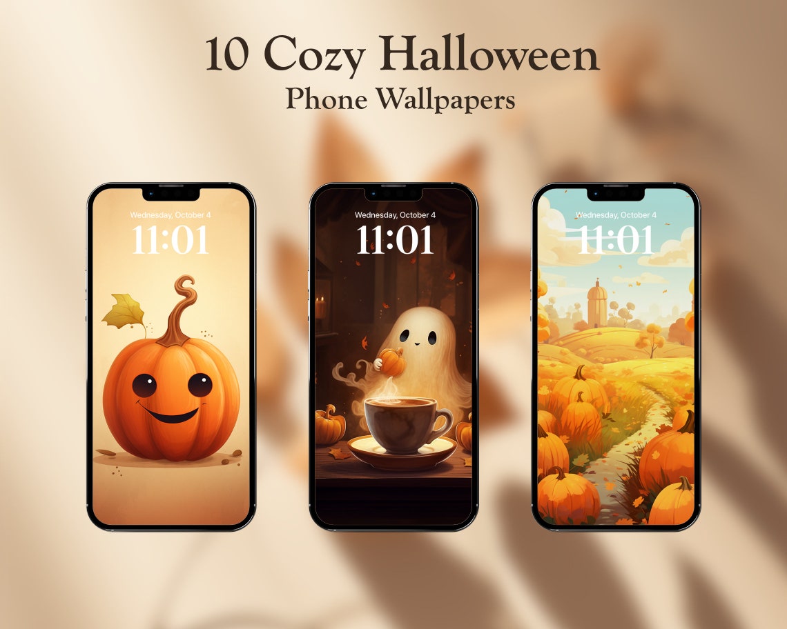 10 Fall Phone Wallpapers, Spooky Season Halloween Wallpapers, Cozy