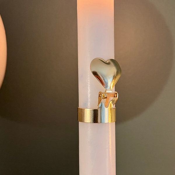 3x Automatic heart-shaped candle extinguisher in gold or silver