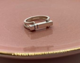 Modern Sterling Silver Statement Ring | Minimalist Ring | Modern Silver Ring | Simple Silver Ring | Cocktail Ring