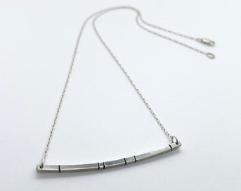 Modern Sterling Silver Bar Necklace | Minimalist Necklace | Trapeze Necklace | Simple Silver Necklace
