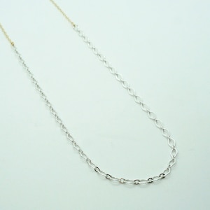 Mixed Metal Sterling Silver Gold Fill Chain Necklace | Silver Necklace | Gold Modern Necklace