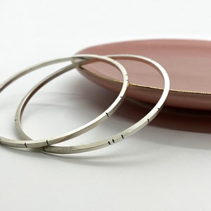 Modern Sterling Silver Bangle Bracelet | Minimalist Bangles | Stacking Bracelets | Simple Silver Bangle