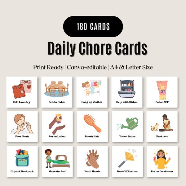 Interactive Daily Routine Visuals | Teach Time Management and Responsibility to Toddlers and Preschoolers | Engaging Chore Chart for Kids