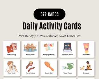 Aktivitätskarten Bundle | Druckbare Hausarbeit und Stundenplan für Vorschule, Kindergarten und Homeschool | Montessori-Bildungsmaterial