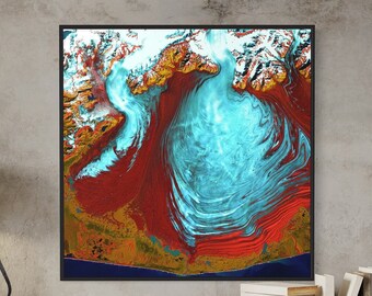 Malaspina Glacier | 40x40" Large Abstract Painting on Canvas | Hand-Painted by Professional Artist | Made to Order