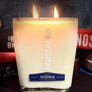 New Amsterdam Vodka Candle Soy Wax Hand Crafted Liquor Bottle Home or Bar Decor **FREE SHIP** Birthday Valentine&#39;s Day Gift