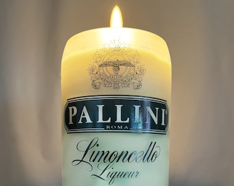 Pallini Roma Limoncello Candle Soy Wax Hand Crafted Liqueur Bottle Home or Bar Decor **FREE SHIP** Birthday Valentine&#39;s Day Gift