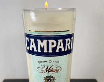 Campari Liqueur Negroni Candle Soy Wax Hand Crafted Liquor Bottle Home or Bar Decor **FREE SHIP** Birthday Valentine&#39;s Day Gift