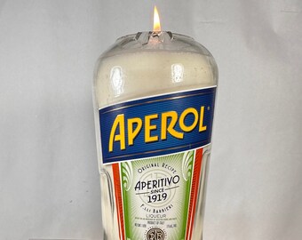 Aperol Apertivo 1L Candle Soy Wax Hand Crafted Liquor Bottle Home or Bar Decor ** FREE SHIP** Birthday Valentine&#39;s Day Gift