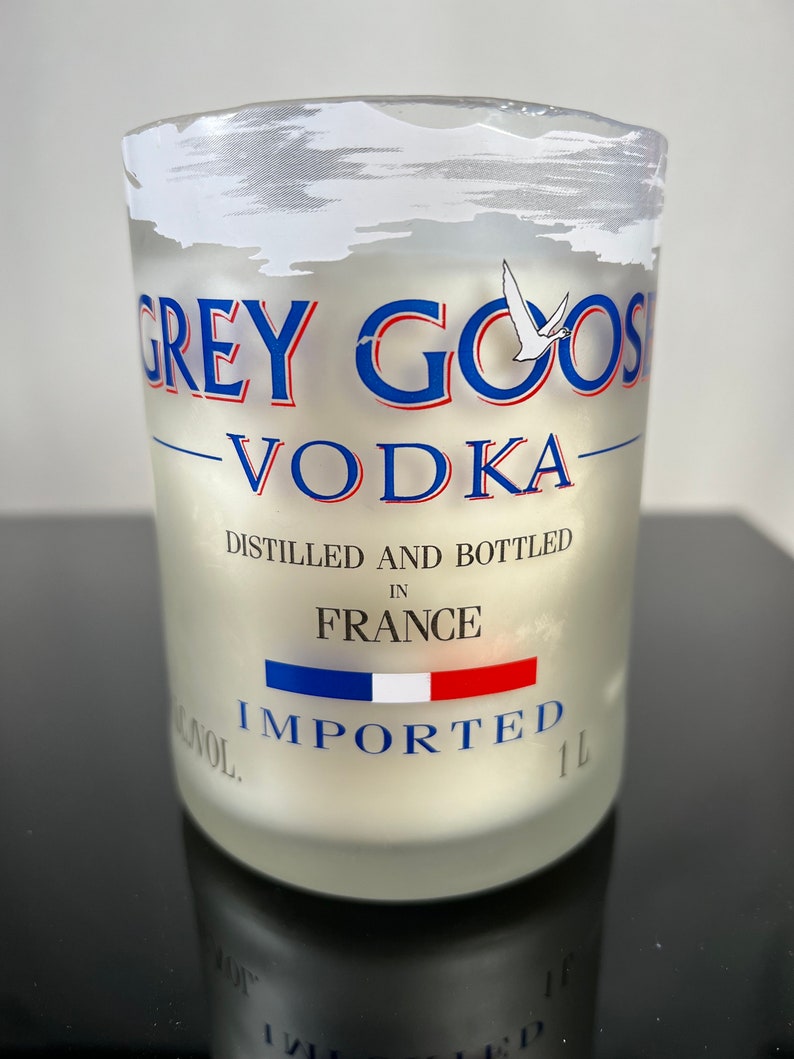 Grey Goose Candle Vodka Soy Wax Hand Crafted Liquor Bottle Home or Bar