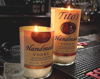 Tito's Vodka Candle Soy Wax Handmade Hand Crafted Liquor Bottle Home or Bar Décor **FREE SHIP** Birthday Valentine's Day Gift