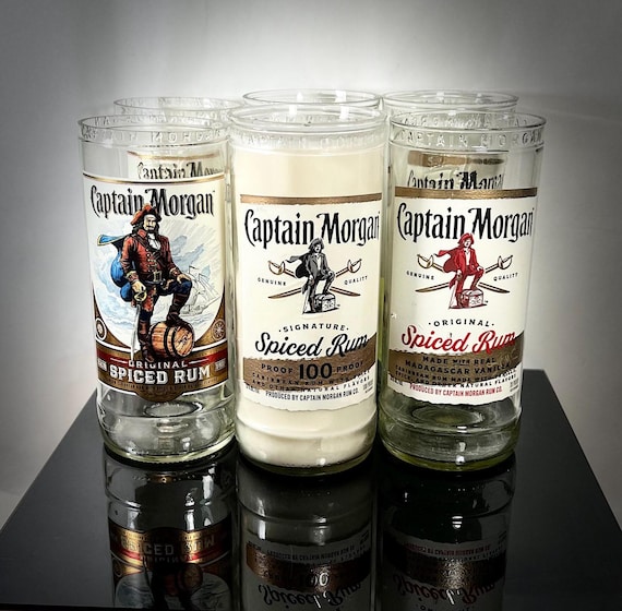 Captain Morgan Spiced Rum Candle Soy Wax Hand Crafted Liquor