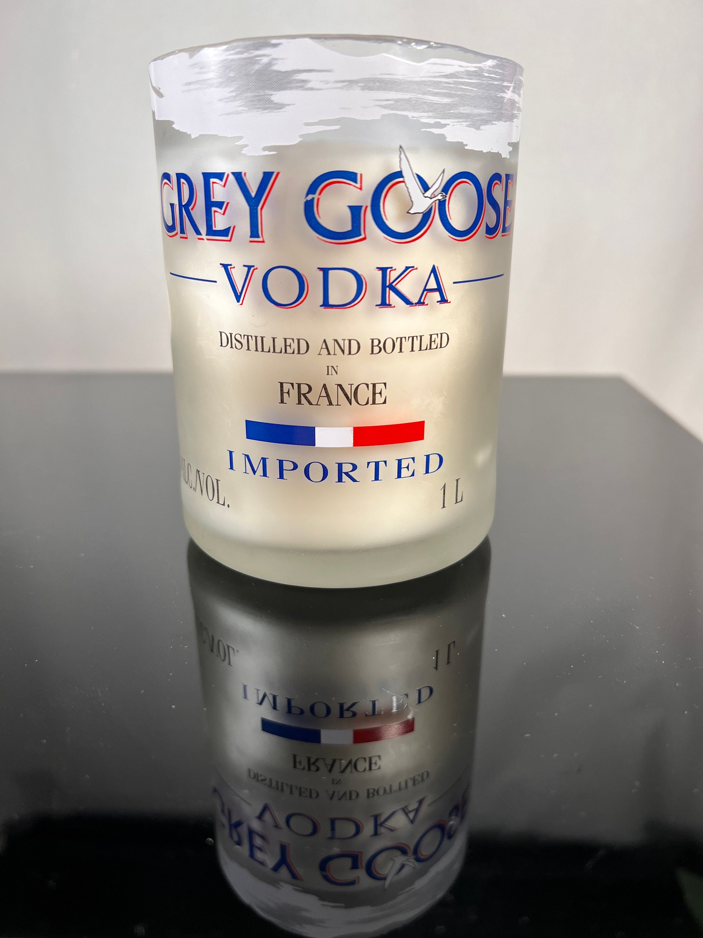 Grey Goose Candle Vodka Soy Wax Hand Crafted Liquor Bottle Home or Bar