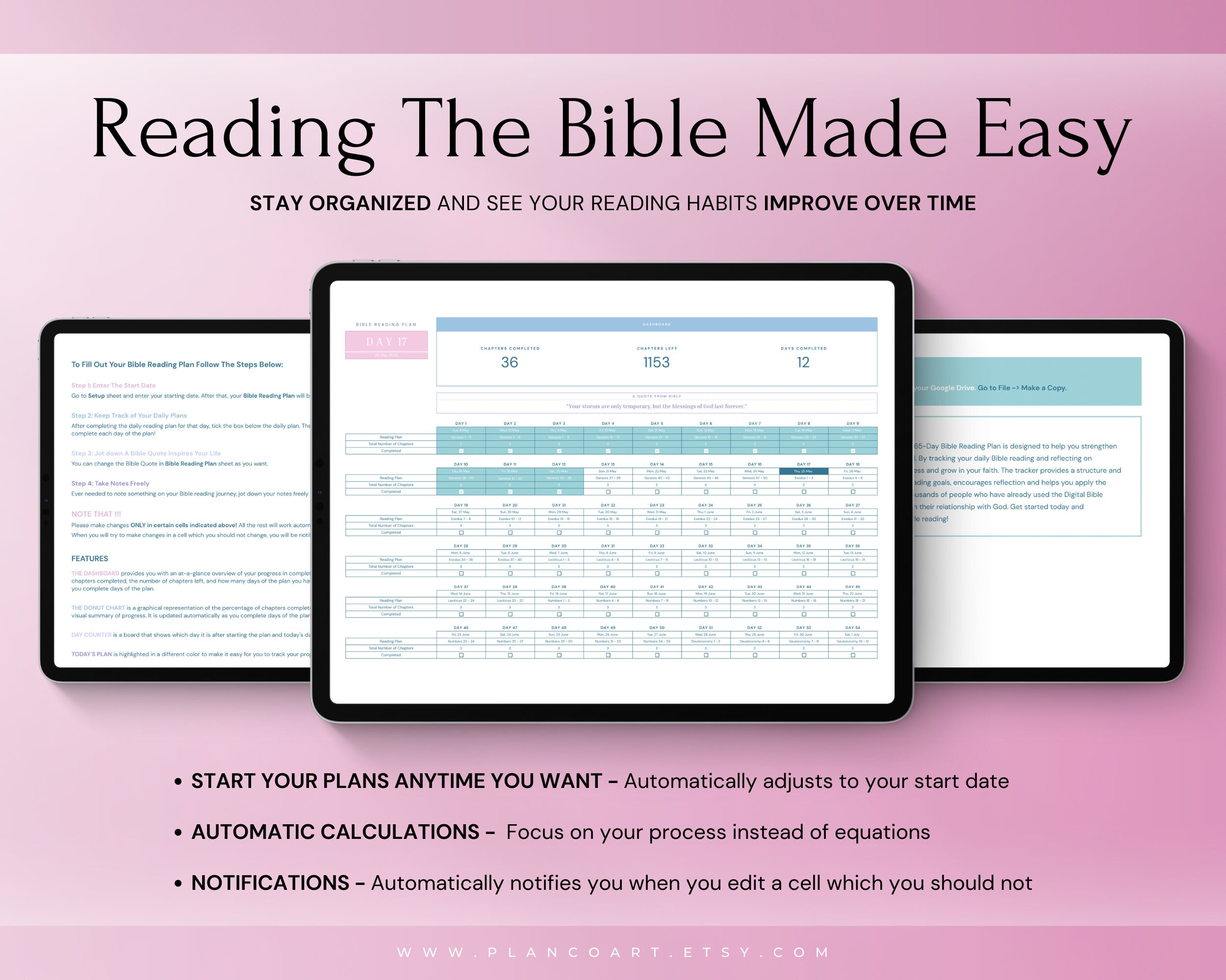 365 Day Bible Reading Challenge, Read the Bible in A Year, Bible Study ...