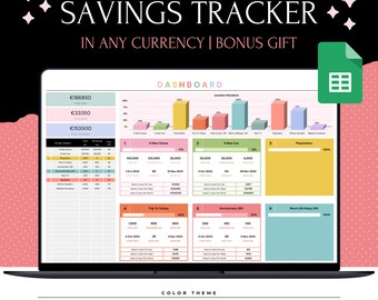 Savings Tracker, Sinking Funds, Google Sheets Budget Planner, Personal Finance Planner, Cash Money Savings, Digital Savings Goal Tracker