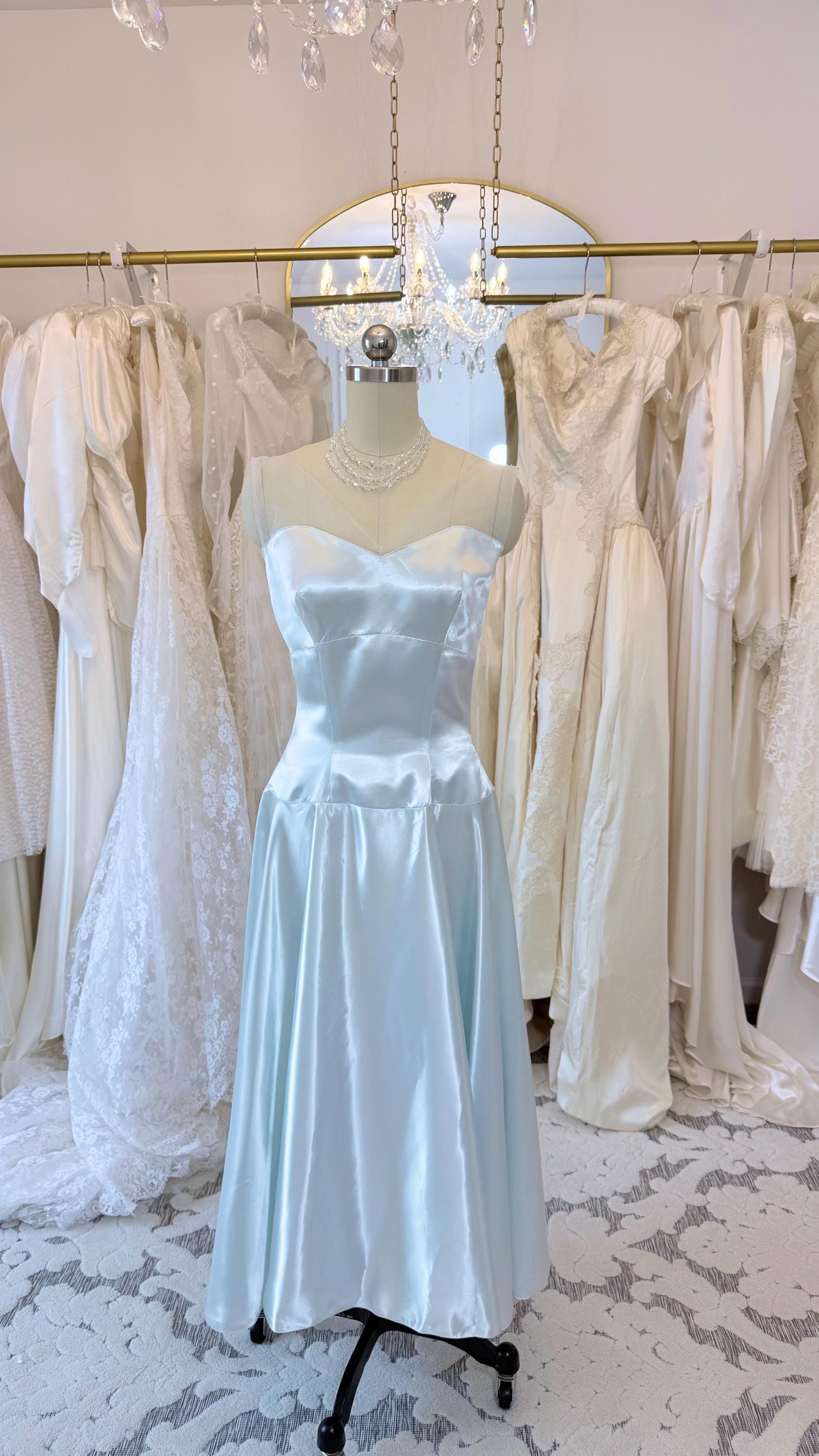 sachin and babi light blue dress Beaded Lace & Tulle Drop Waist Trumpet Wedding Dress main image 0
