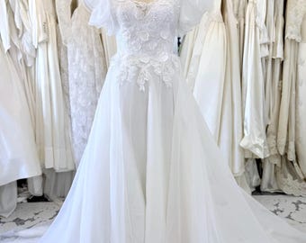 Vestido de Noiva Vintage Eve of Milady | Casamento Romântico | Vestido de Baile, Ombro a Ombro | Lavagem Profissional Exclusiva