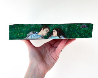 Twilight Custom Painted Book Edges / Edward and Bella Meadow scene