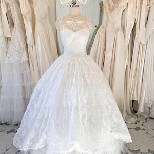 Vintage 1950s Cinderella Ballgown Wedding Dress | Layered Tulle Skirt | Fairytale Bridal Gown | Professionally Restored image 1