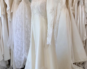 1970s Victorian-Inspired Gothic Wedding Dress | High Neck | Romantic Vintage Gothic Dress | professional cleaned