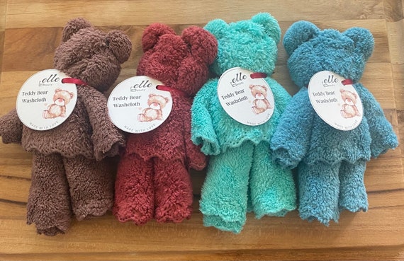 Multicolored Teddy Bear Wash Cloths 4 Wash Cloth, Baby Shower Gift, Home  Decor, Guest Room Decor 