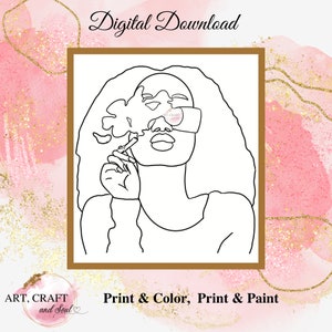 DIY Paint Party, Sip And Paint, Adult Paint Party, Paint And Sip Party, Pre-Drawn Canvas, Paint Party Template, “Smokin”