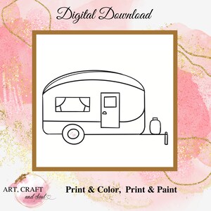DIY Paint Party, Sip And Paint, Adult Paint Party, Paint And Sip Party, Pre-Drawn Canvas, Paint Party Template, “Little Camper”