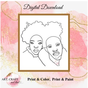 Diy Paint Party, Sip And Paint, Adult Paint Party, Paint And Sip Party, Pre-Drawn Canvas, Paint Party Template, “Couple”