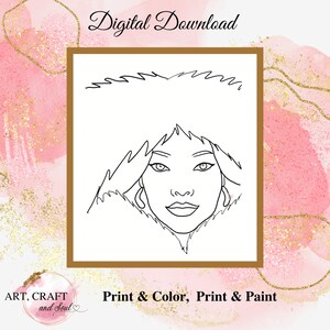 DIY Paint Party, Sip And Paint, Adult Paint Party, Paint And Sip Party, Pre-Drawn Canvas, Paint Party Template, “Woman In Fur”